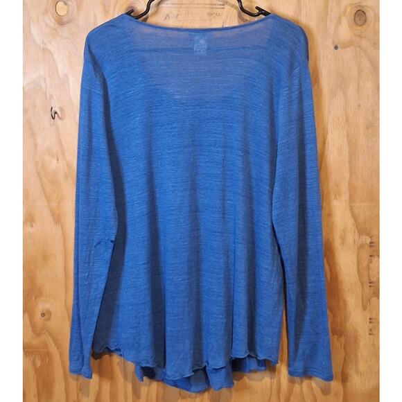 Sundance Shirt Women's XL Linen & Silk Lightweight Semi-Sheer Pintuck Tuxedo - Picture 5 of 8